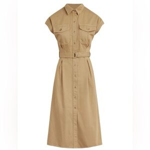 Joes Jeans Dress | The Pleated Safari Midi-Dress in Color Hazelwood Size Small